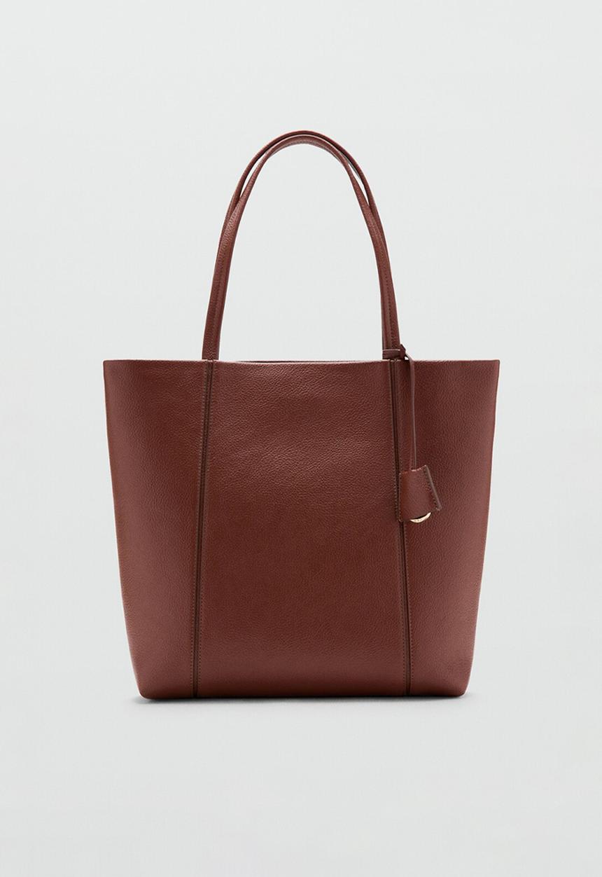 MANGO - Gracie tote bag - medium brown