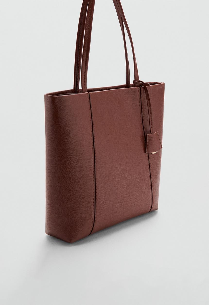 MANGO - Gracie tote bag - medium brown