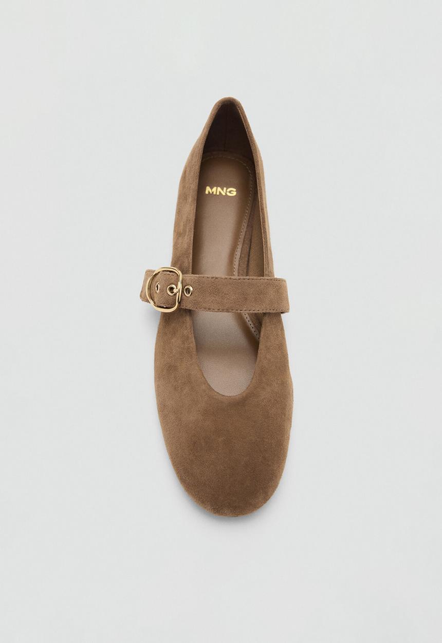 MANGO - Door1 suede mary-jane pump - light/pastel brown