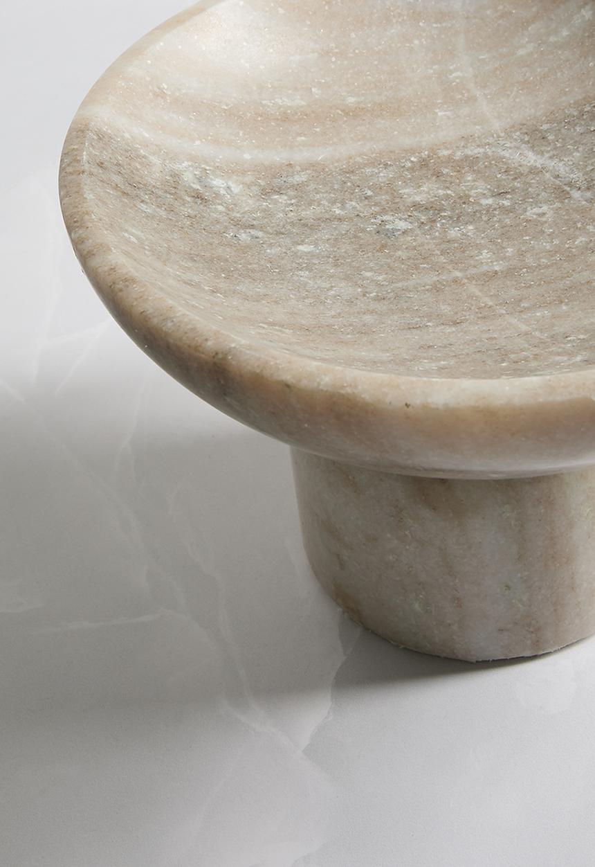 Sixth Floor - Marble Décor Bowl on Stand - Natural