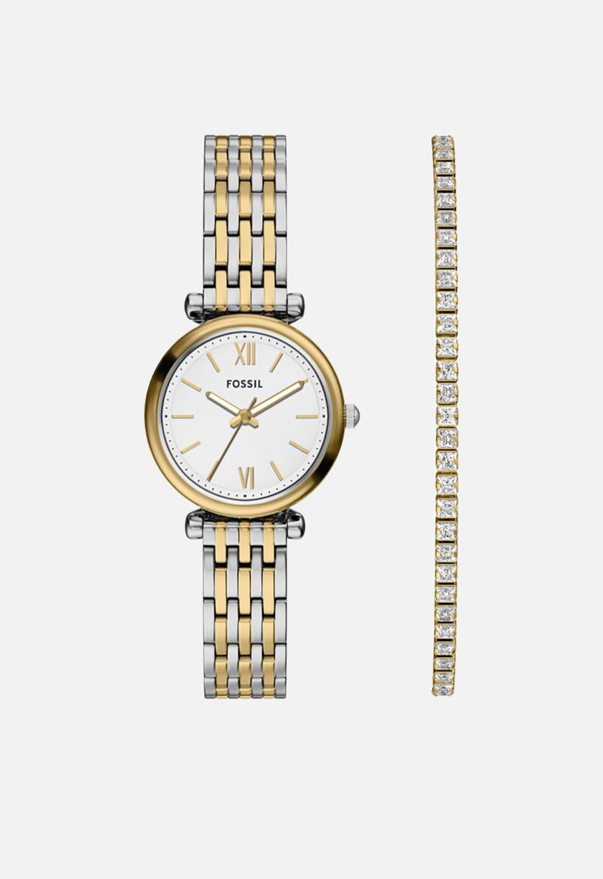 Fossil - Carlie Gift Set ES5450SET Watch TwoTone - Gold/Silver