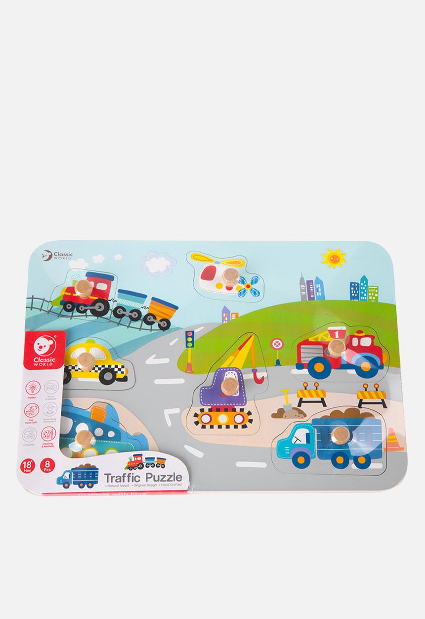 Greenbean Learning - Classic World - Peg Puzzle - Traffic - 7pcs