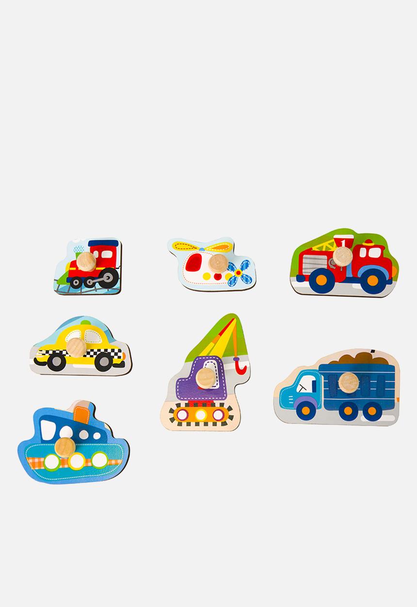 Greenbean Learning - Classic World - Peg Puzzle - Traffic - 7pcs