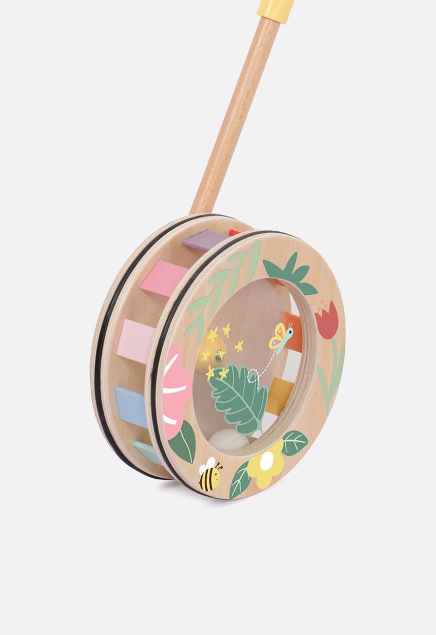 Greenbean Learning - Classic World - Pull & Push Toy - Wooden Rainbow Roll