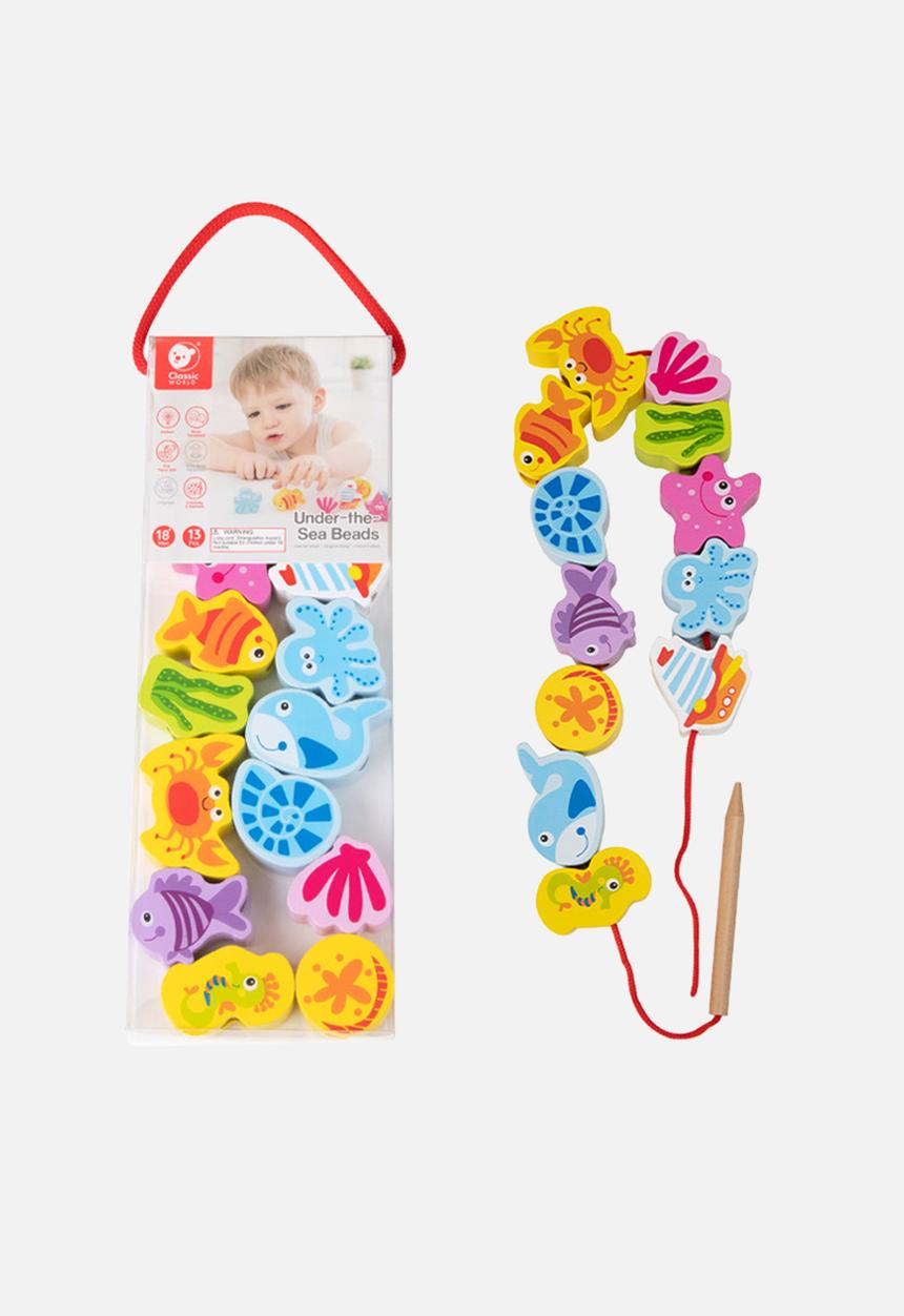 Greenbean Learning - Classic World - Lacing Beads - Under-the-Sea - 13pcs