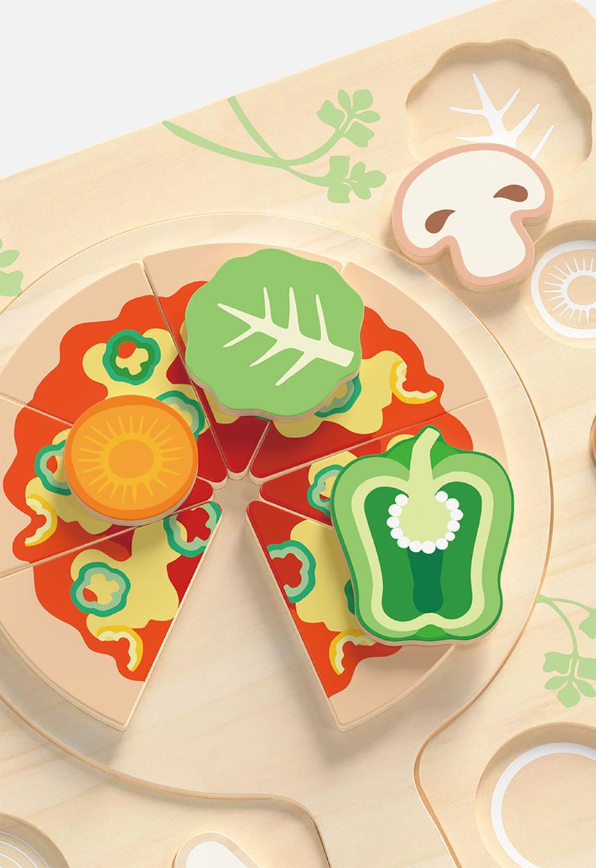 Greenbean Learning - Classic World - Wooden Puzzle - Pizza Maker - 22pcs