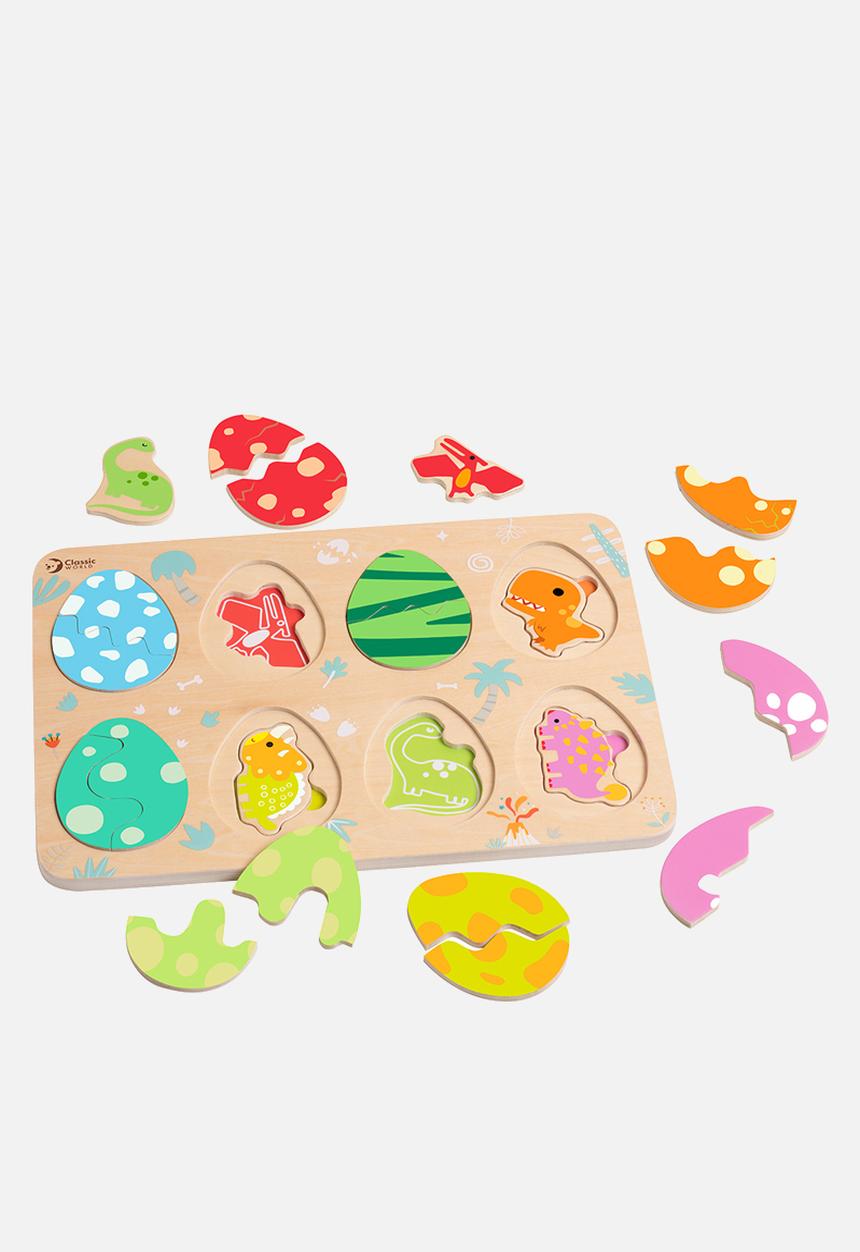 Greenbean Learning - Classic World - Multi-Layered Wooden Puzzle - Dinosaur - 25pcs