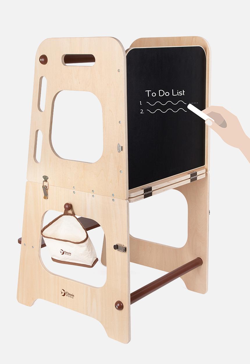 Greenbean Learning - Classic World - 3-in-1 Convertible Helper Tower - Wooden Learning Tower