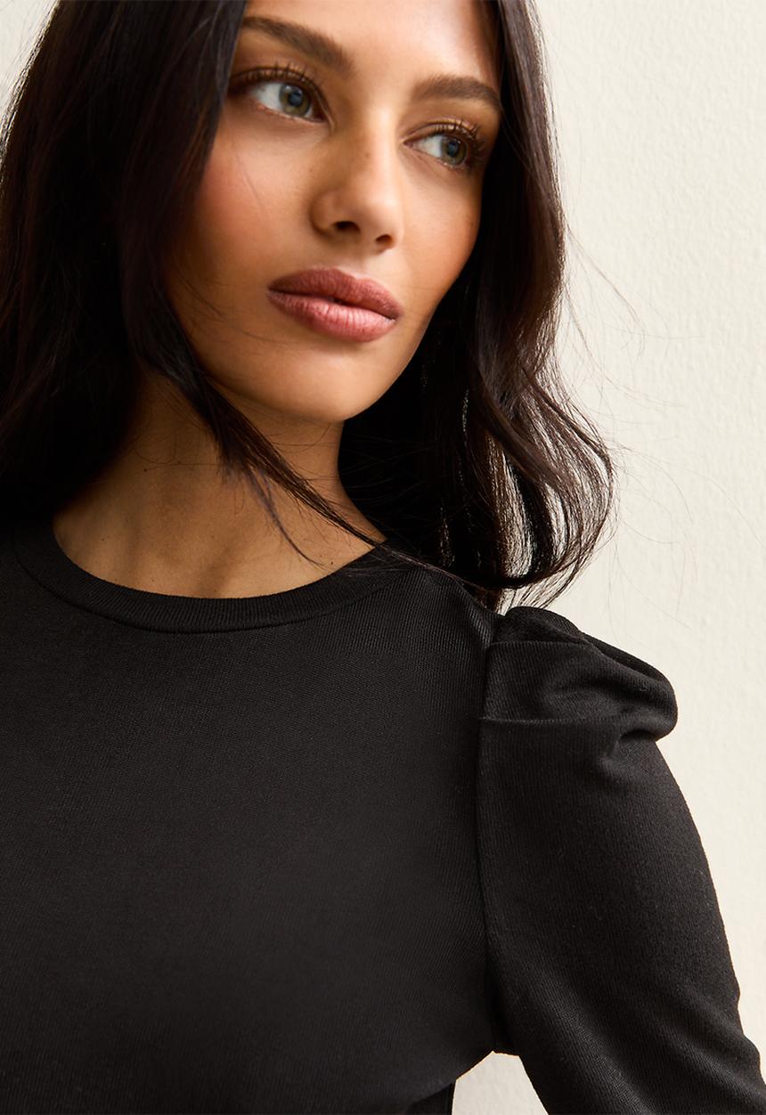 New Look - Cs vde puff sleeve top - black