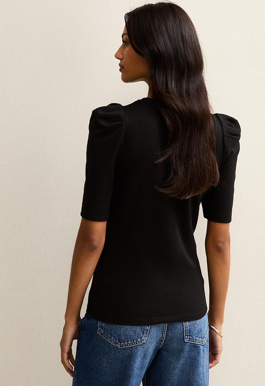 New Look - Cs vde puff sleeve top - black