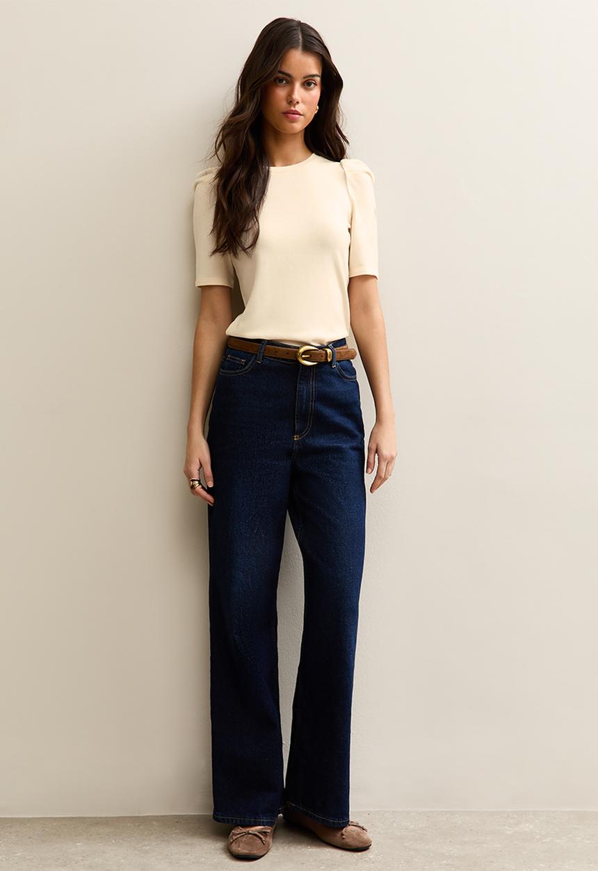 New Look - Cs vde puff sleeve top - cream