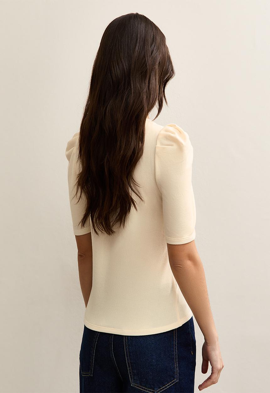 New Look - Cs vde puff sleeve top - cream