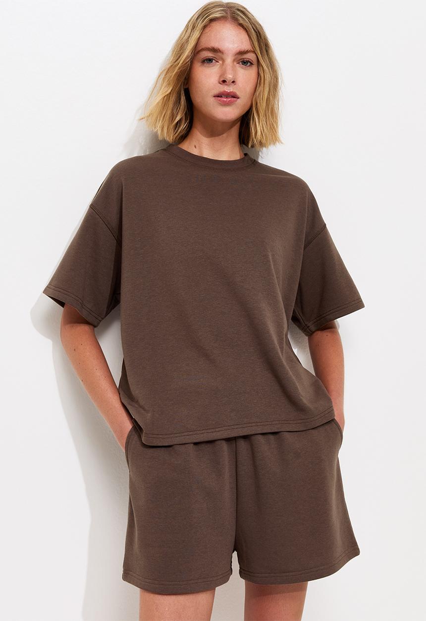 New Look - Vde jogger short - dark brown