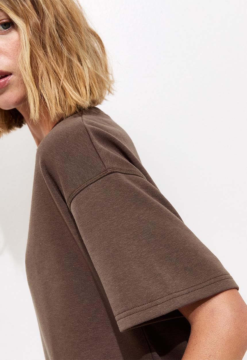 New Look - Vde sweat t-shirt - dark brown