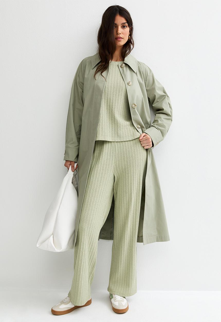 New Look - C&s vde pointelle knit top - green