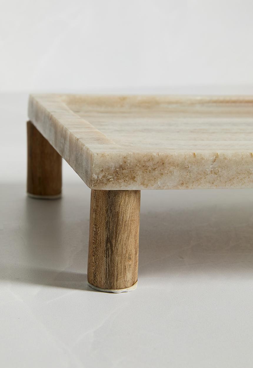 Sixth Floor - Square Marble Décor Tray - Natural