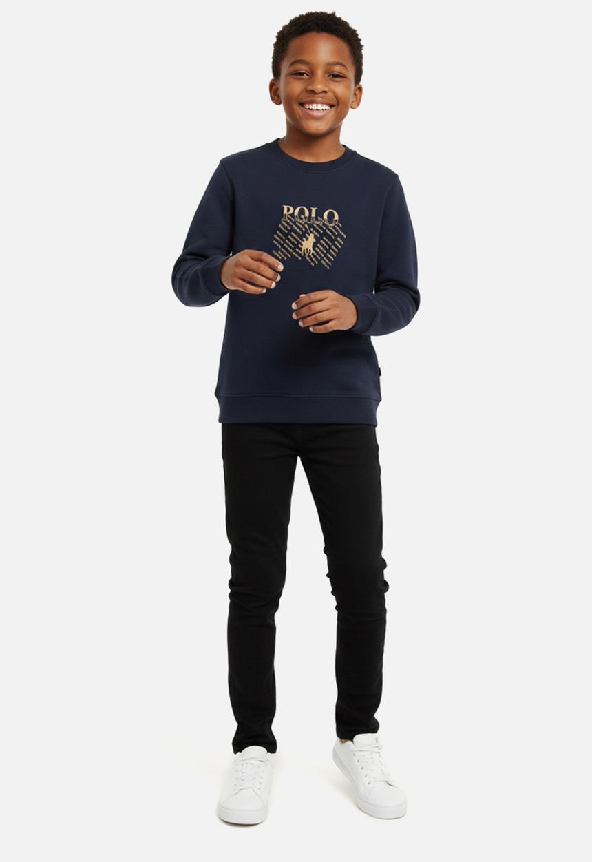 POLO - Boys ayden printed sweater - navy