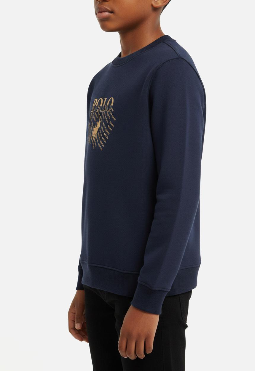 POLO - Boys ayden printed sweater - navy