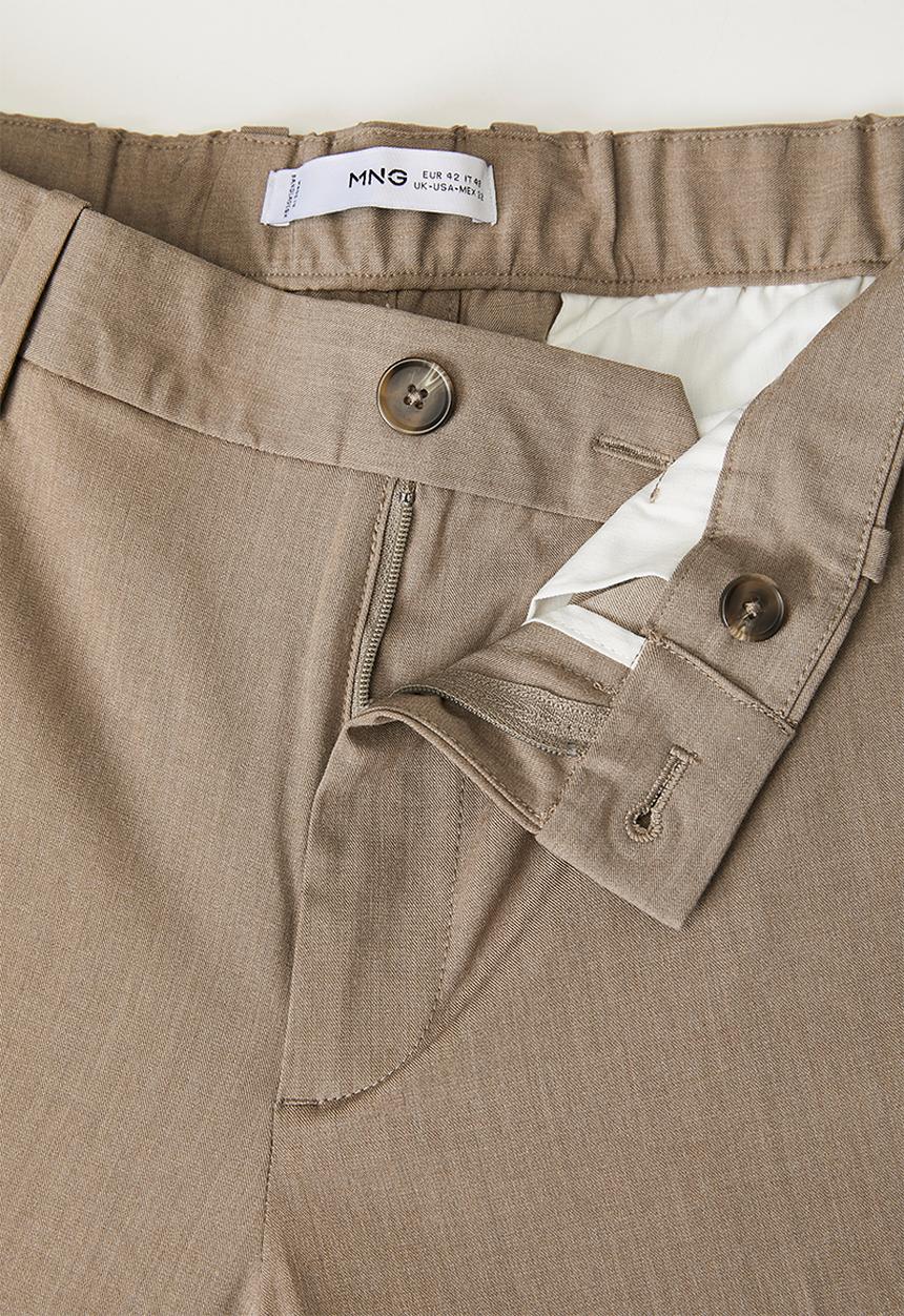 MANGO - Bologna slim-fit comfort-stretch trousers  - Taupe