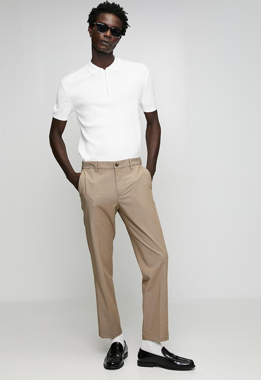 MANGO - Bologna slim-fit comfort-stretch trousers  - Taupe