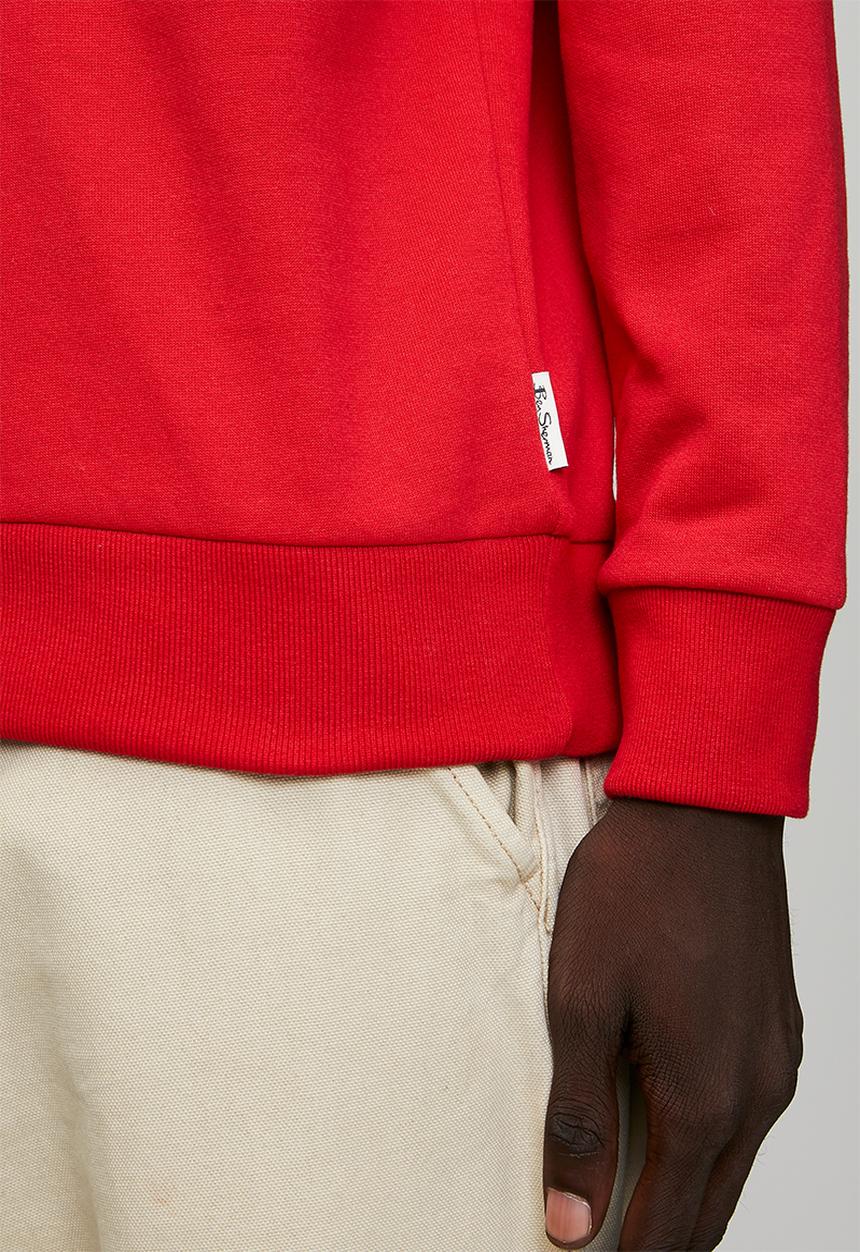 Ben Sherman - Chenille Bear Applique Crew Sweater - Red