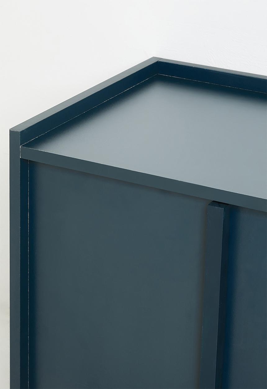 Sixth Floor - Mocha Bedside Table - Petrol Blue