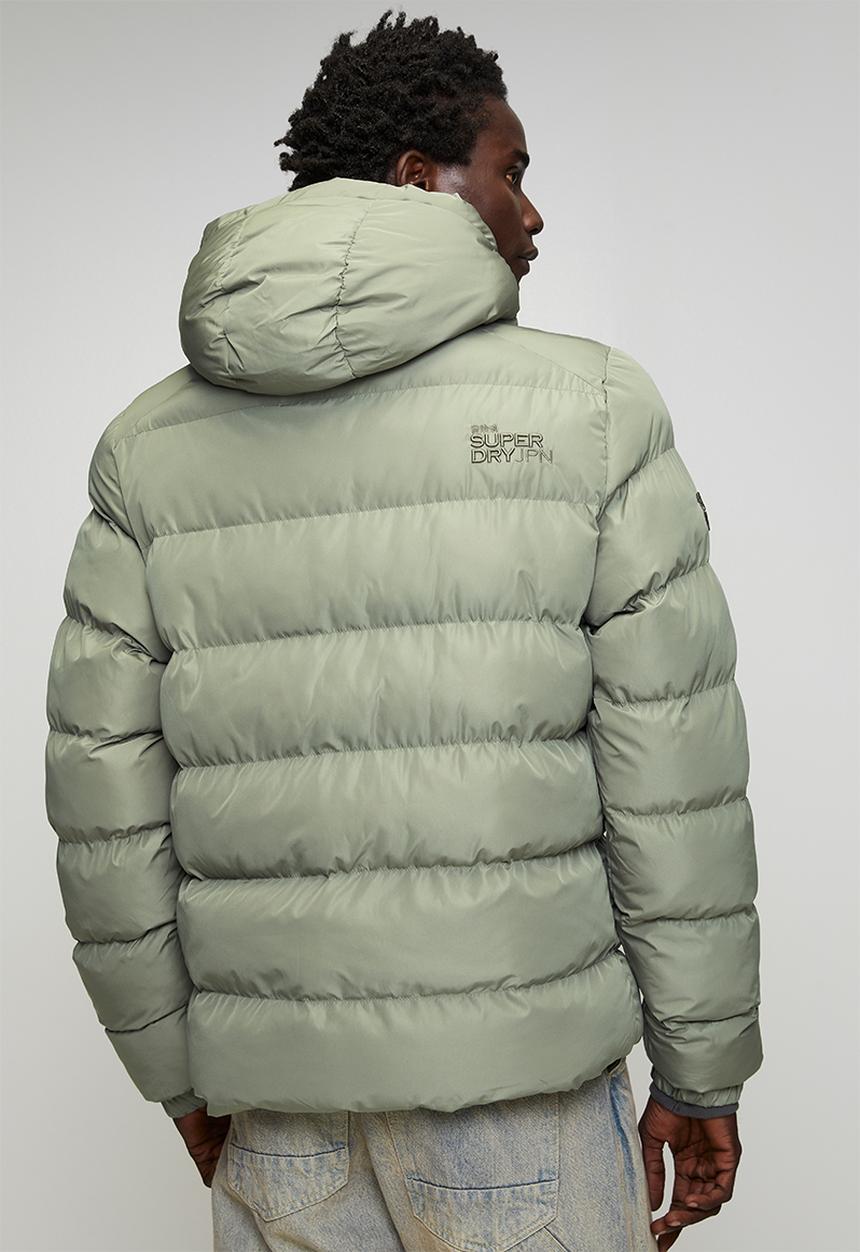 Superdry. - Hooded Sports Puffer Jacket - Light Khaki Green