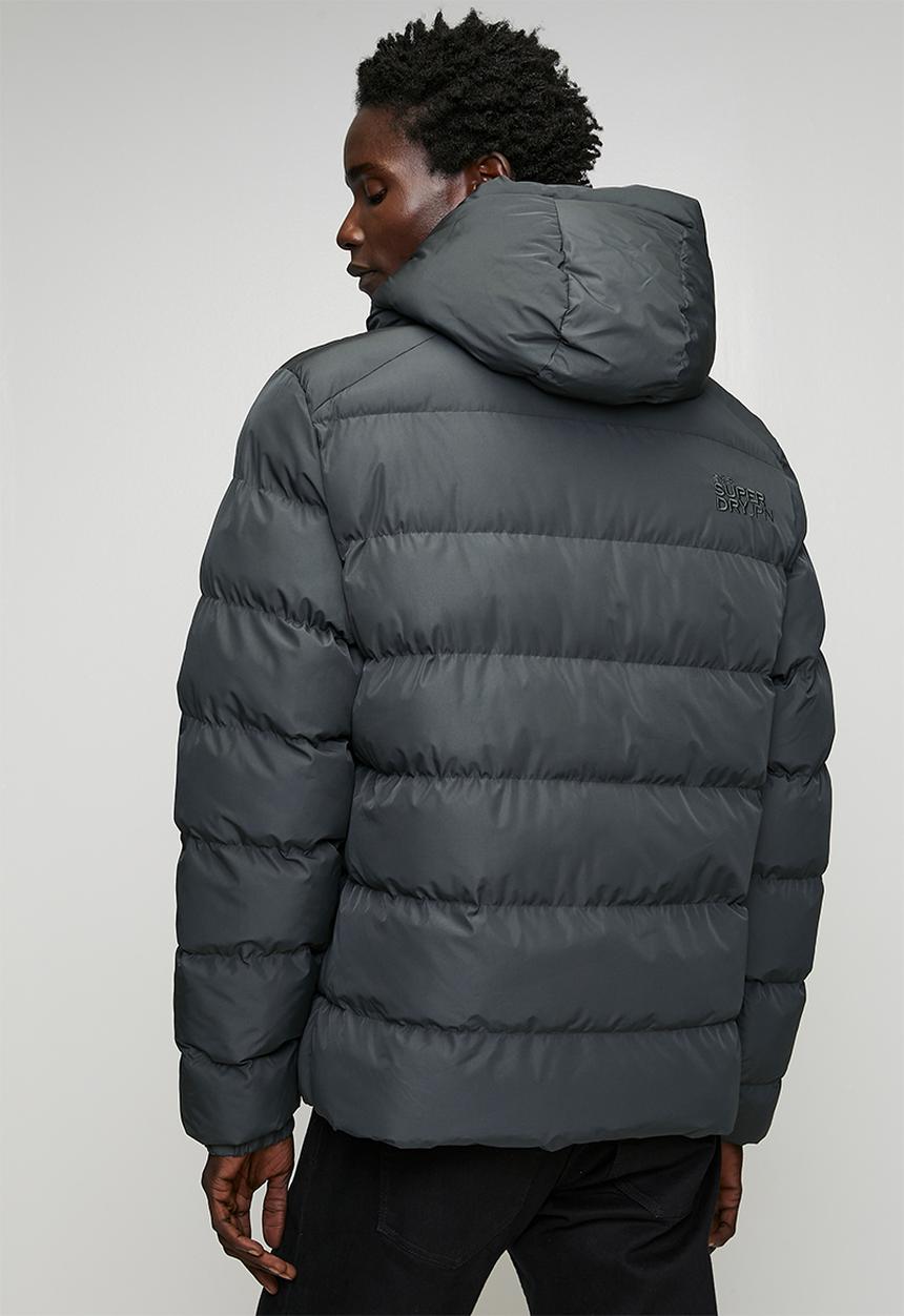 Superdry. - Hooded Sports Puffer Jacket - Ebony/Ebony
