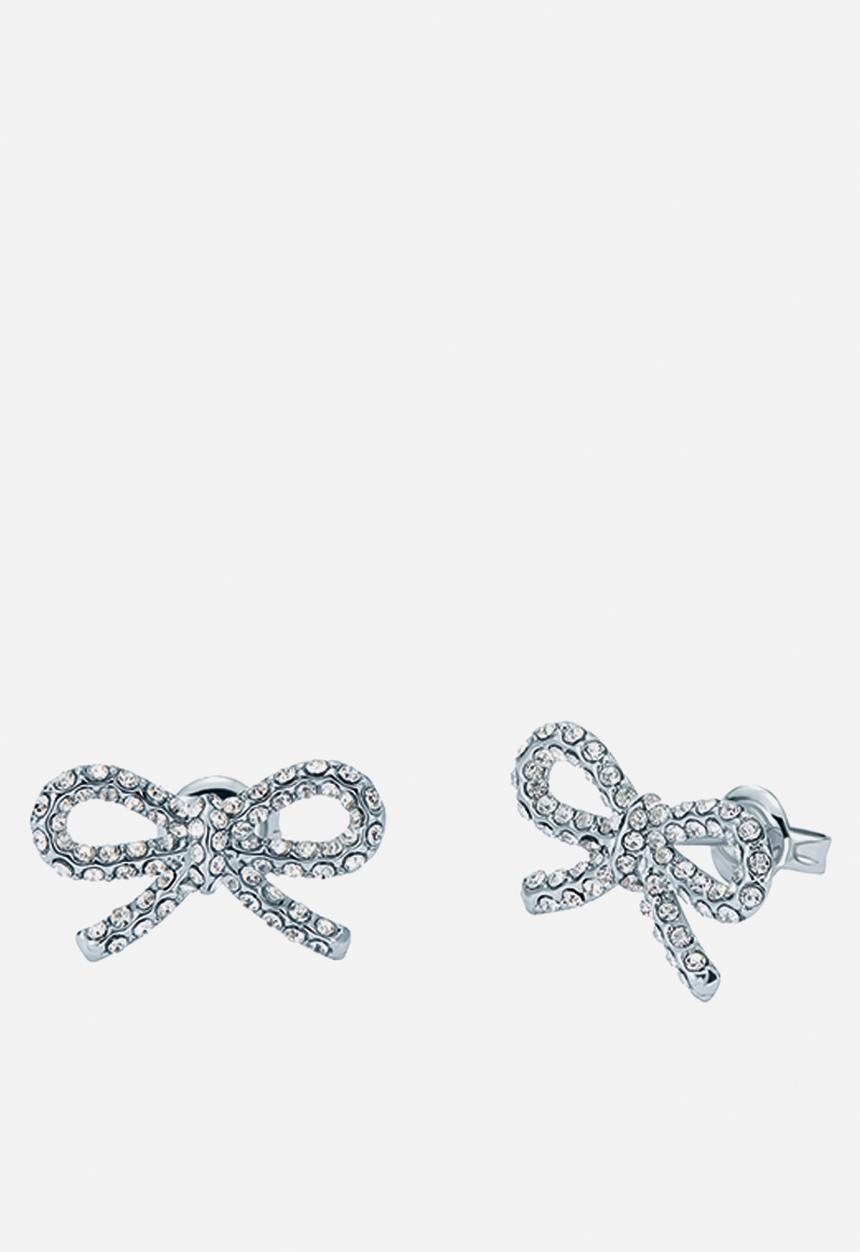 Ted Baker - Ribecca crystal ribbon bow stud earrings - silver