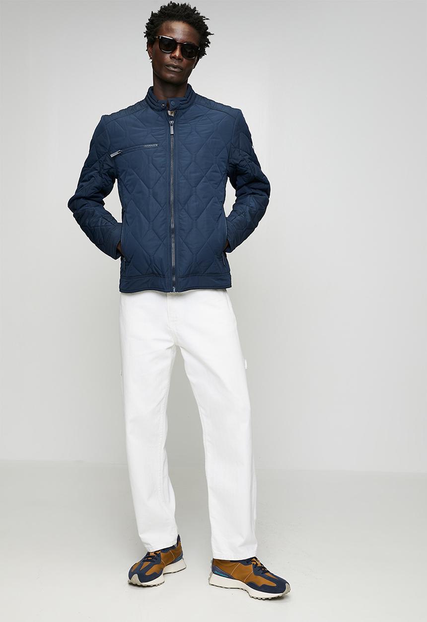 Ben Sherman - Quilted Padded Bomber Jacket - Navy