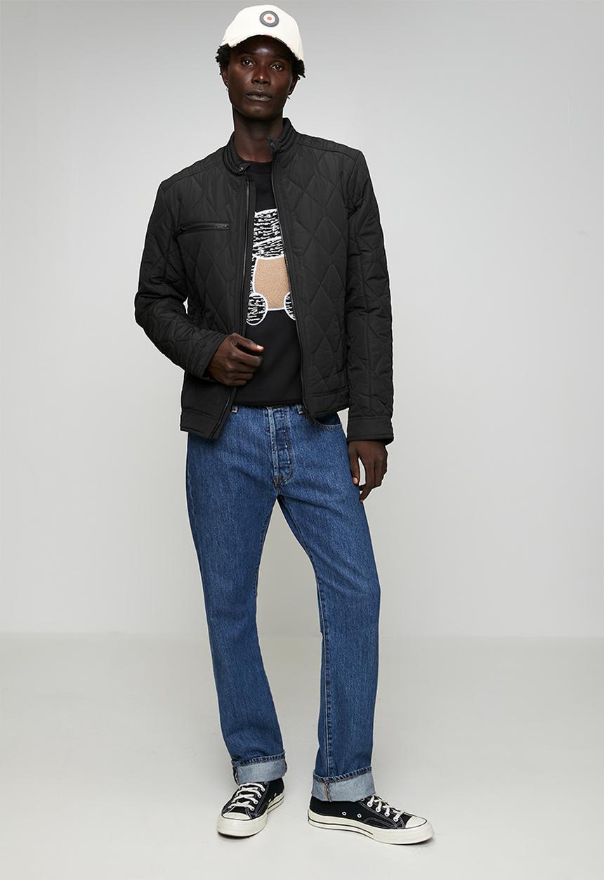 Ben Sherman - Quilted Padded Bomber Jacket - Black