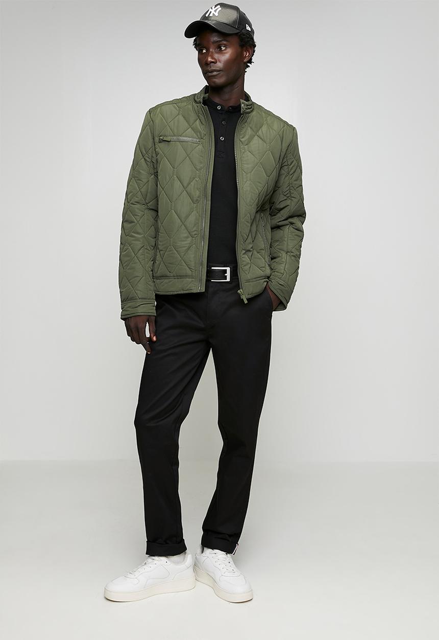 Ben Sherman - Quilted Padded Bomber Jacket - Olive