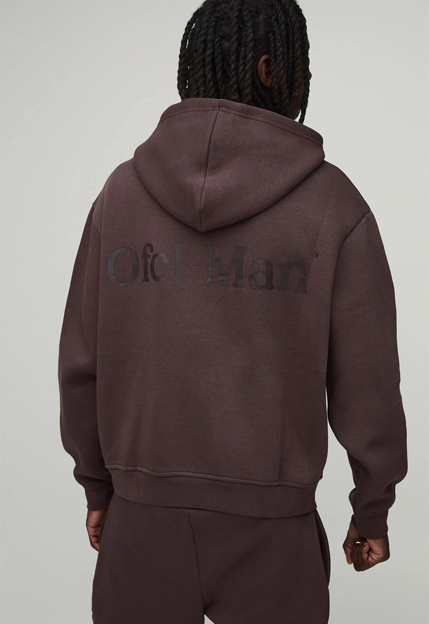 boohooMAN - Oversized Boxy Ofcl Man Hooded Tracksuit - Brown