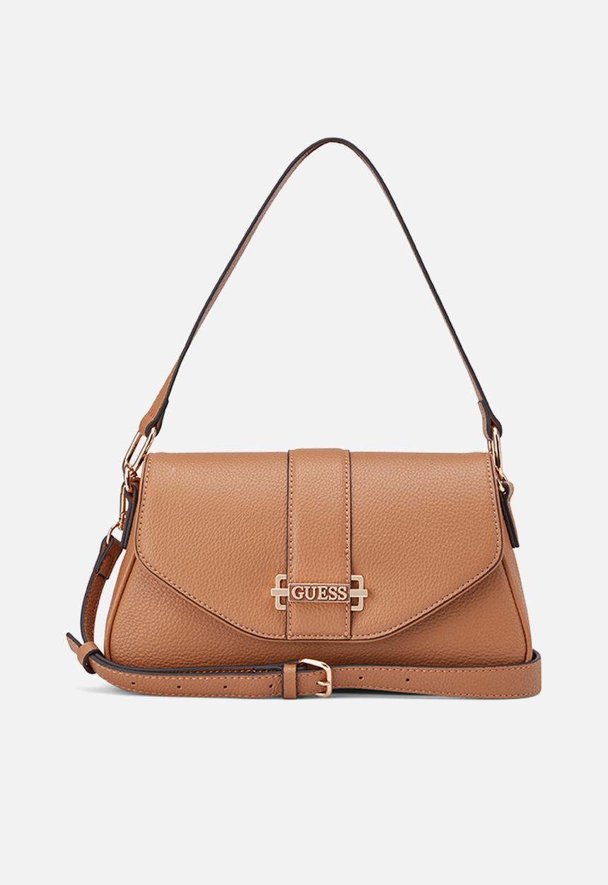 GUESS - Erika Flap Crossbody Bag - Saddle Tan