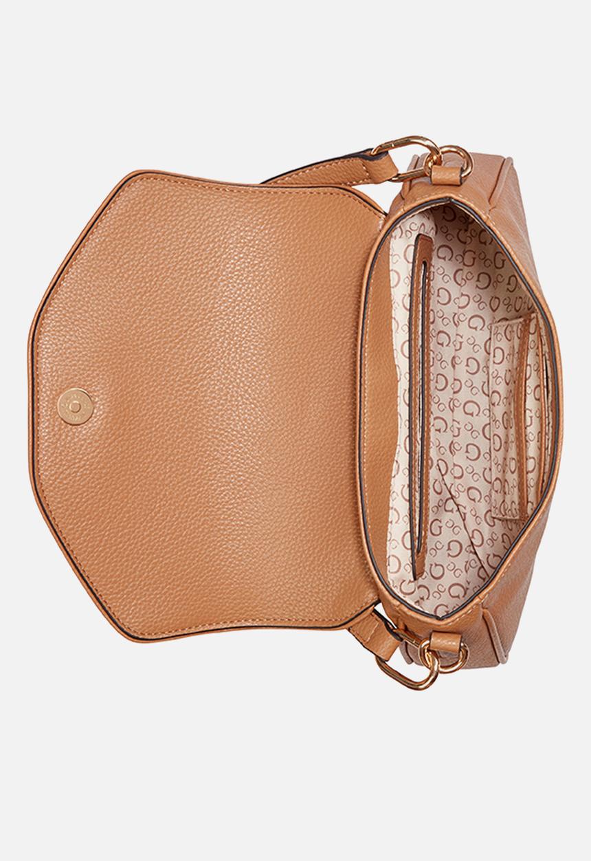 GUESS - Erika Flap Crossbody Bag - Saddle Tan