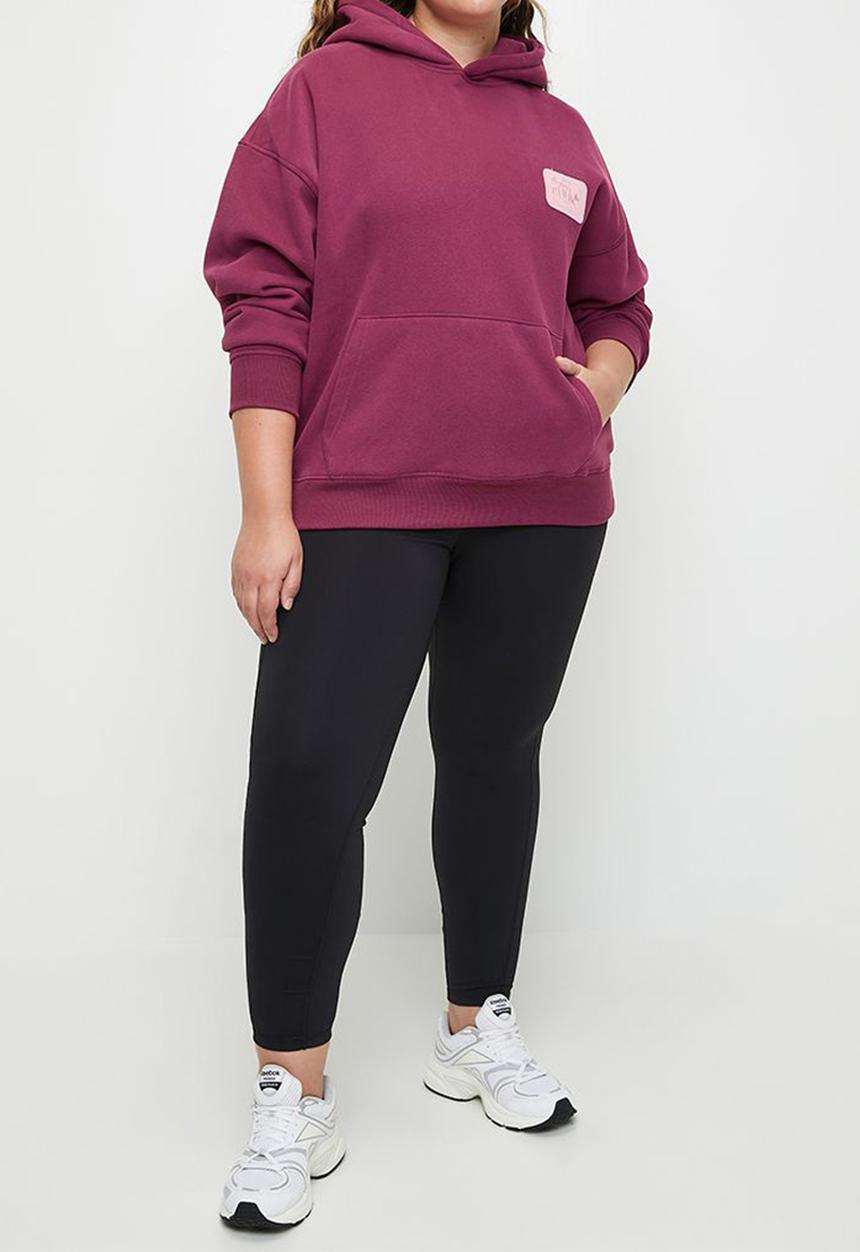 Cotton On - Plus Plush Premium Graphic Hoodie - Sangria/Outdoor Club