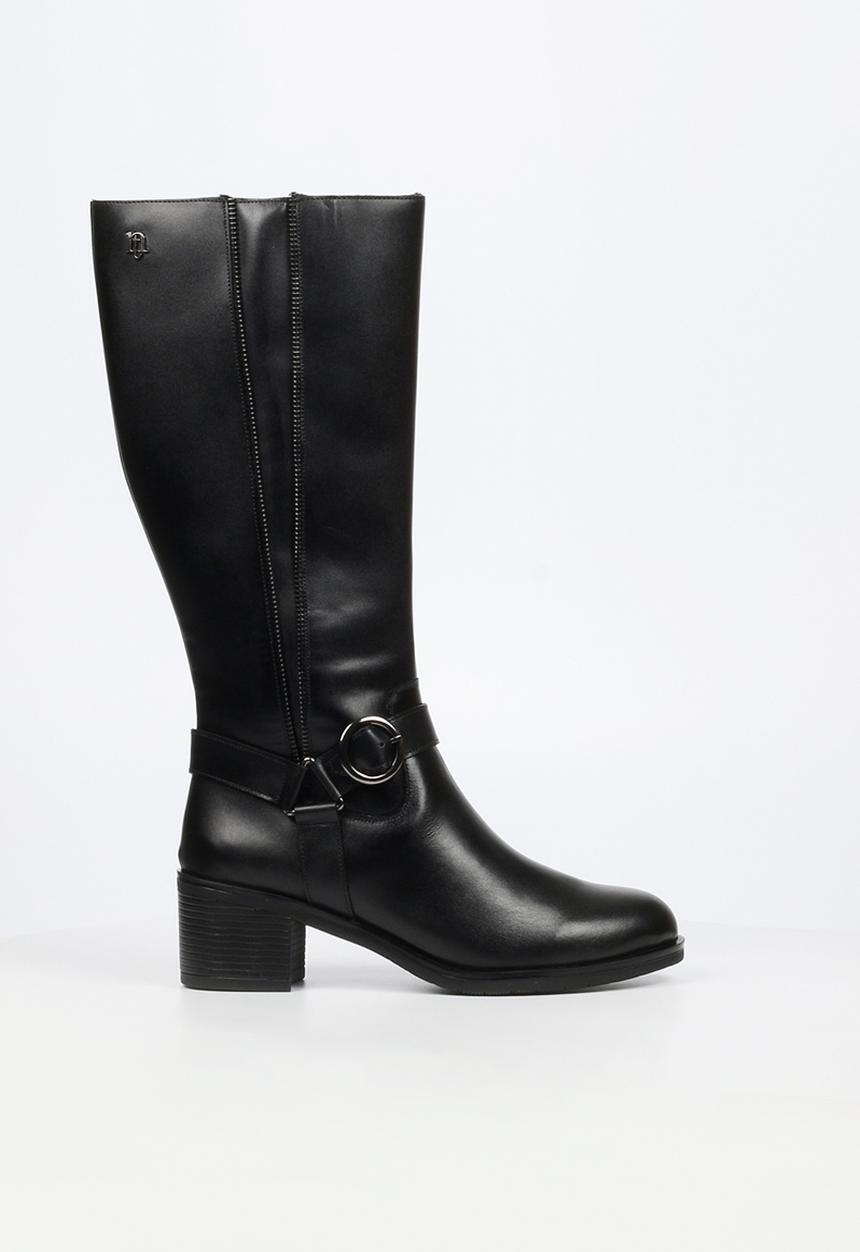 Bruna 1 leather knee length boot - black