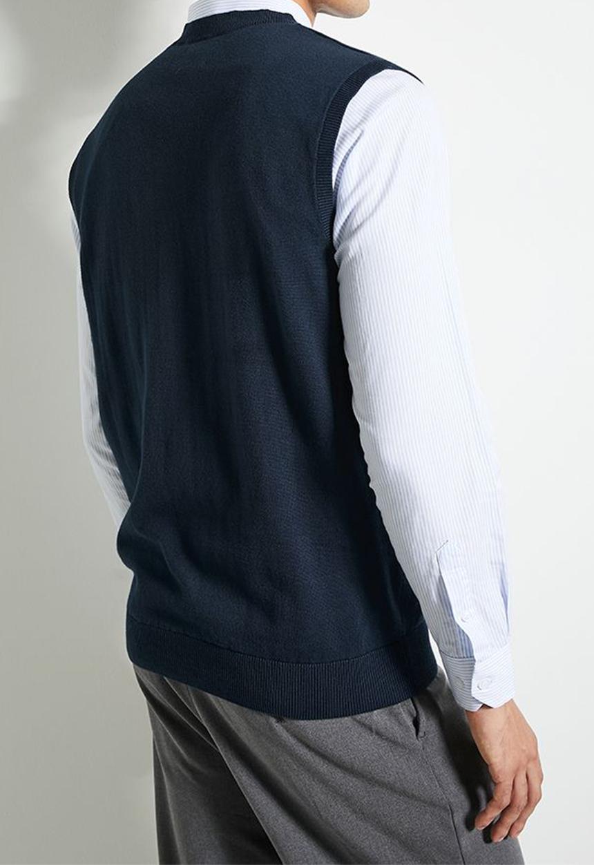 Ben Sherman - Pull Over Knit S/Less - Navy