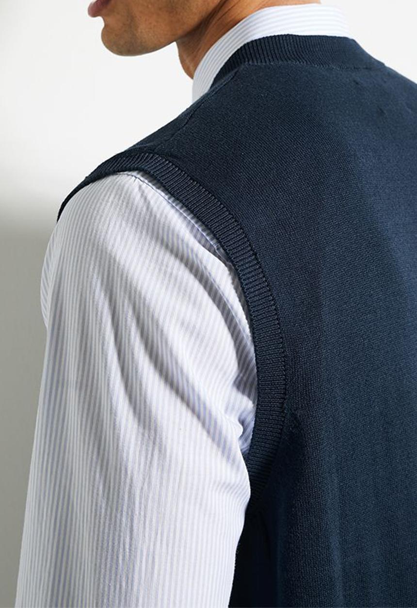 Ben Sherman - Pull Over Knit S/Less - Navy