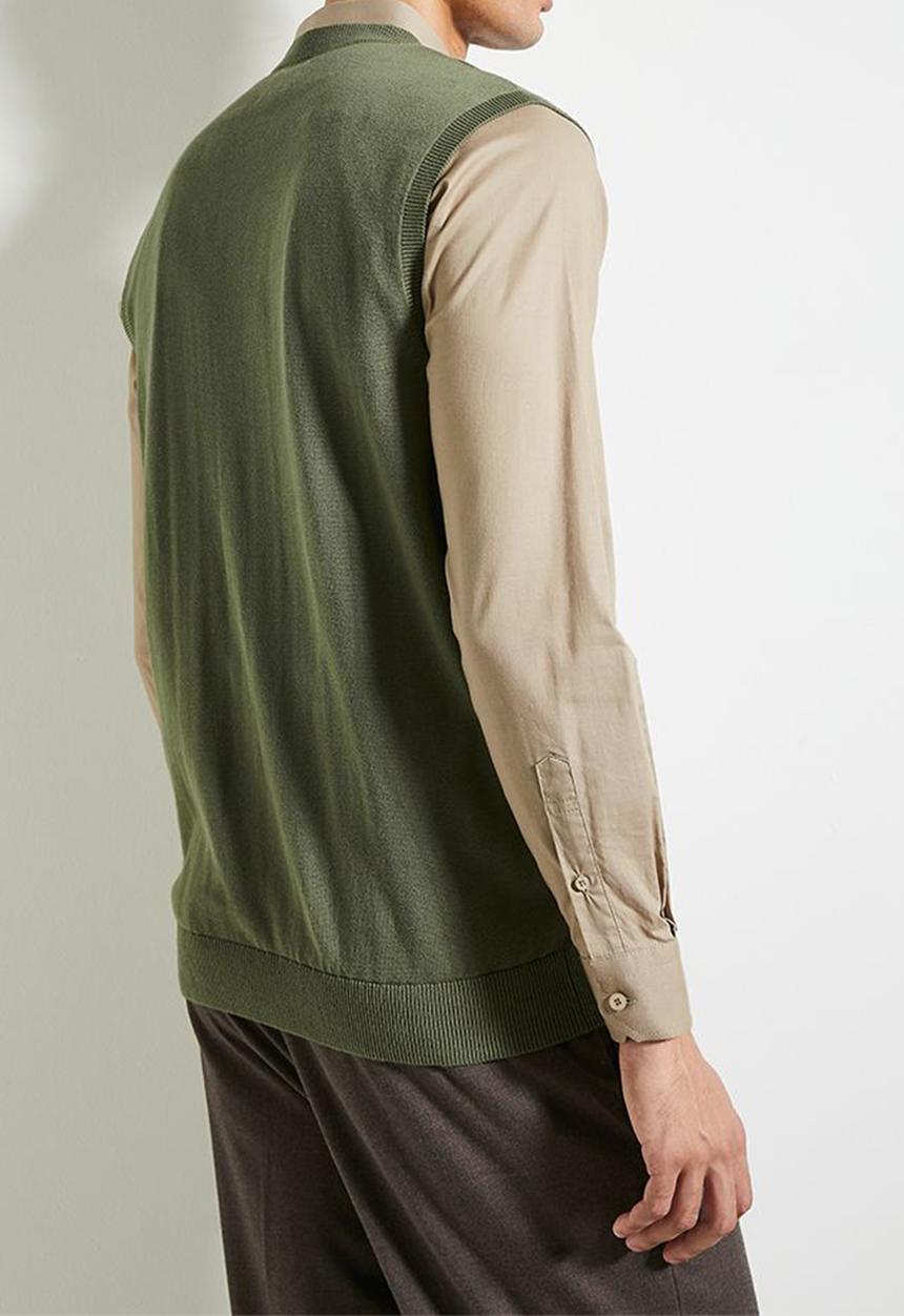 Ben Sherman - Pull Over Knit S/Less - Olive Night