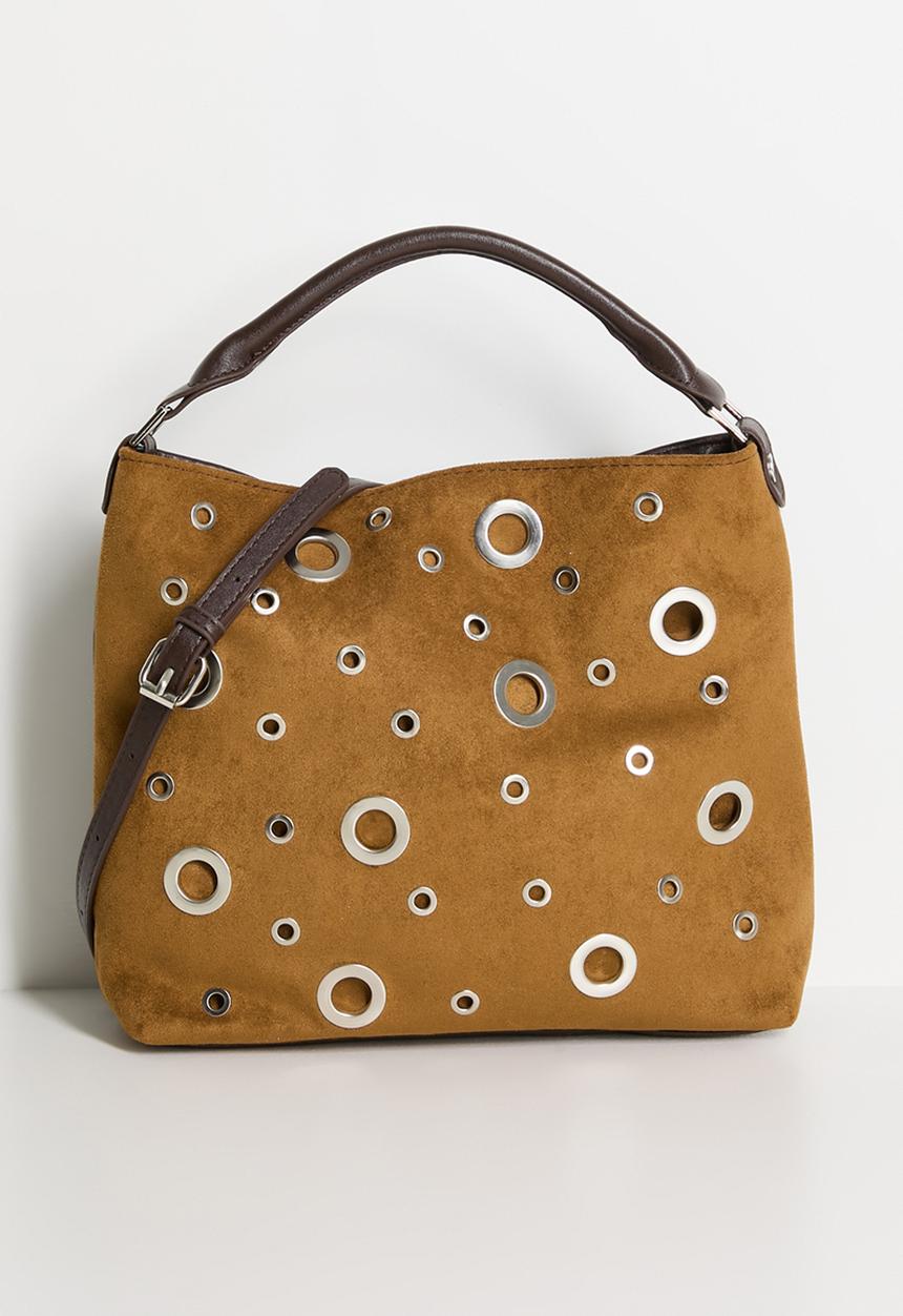 Tessa Design - Amoura Eyelet Slouch Shoulder Bag - Tan