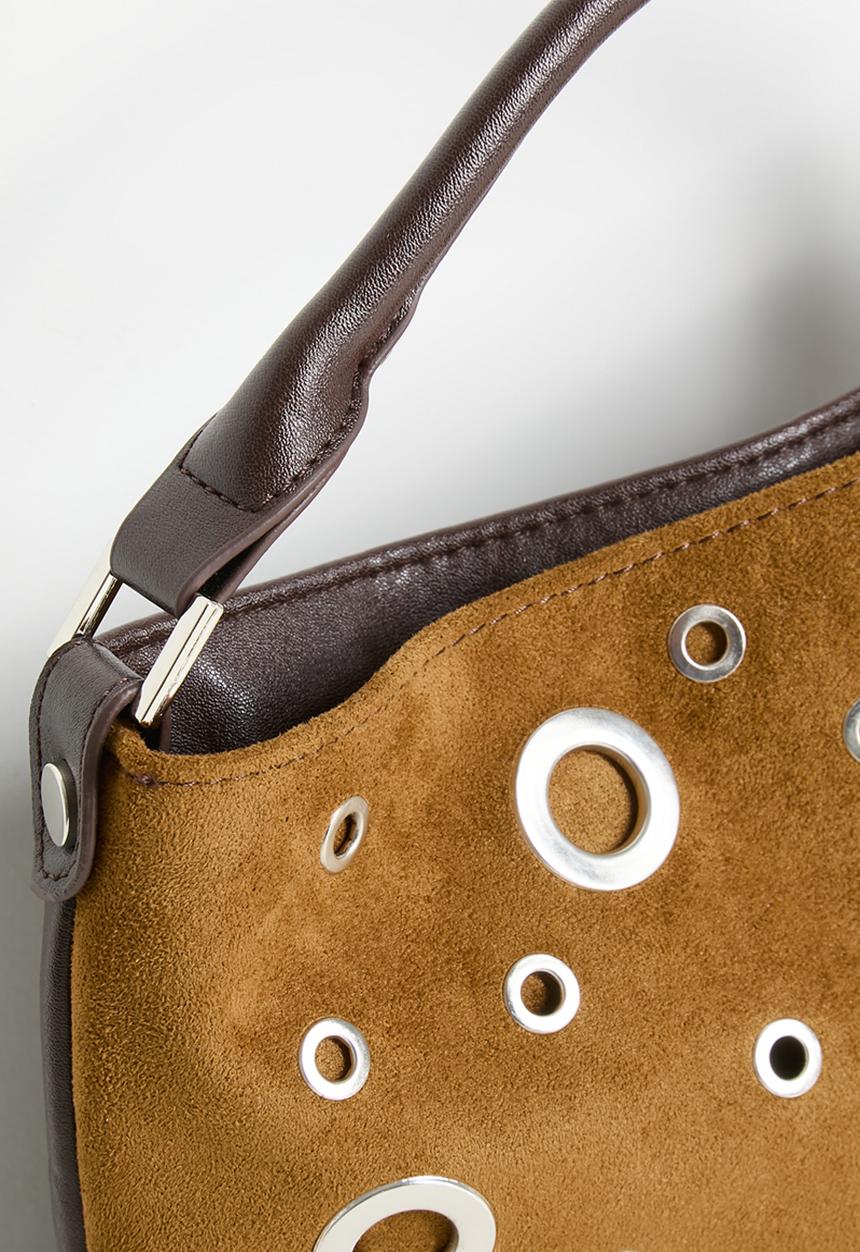Tessa Design - Amoura Eyelet Slouch Shoulder Bag - Tan