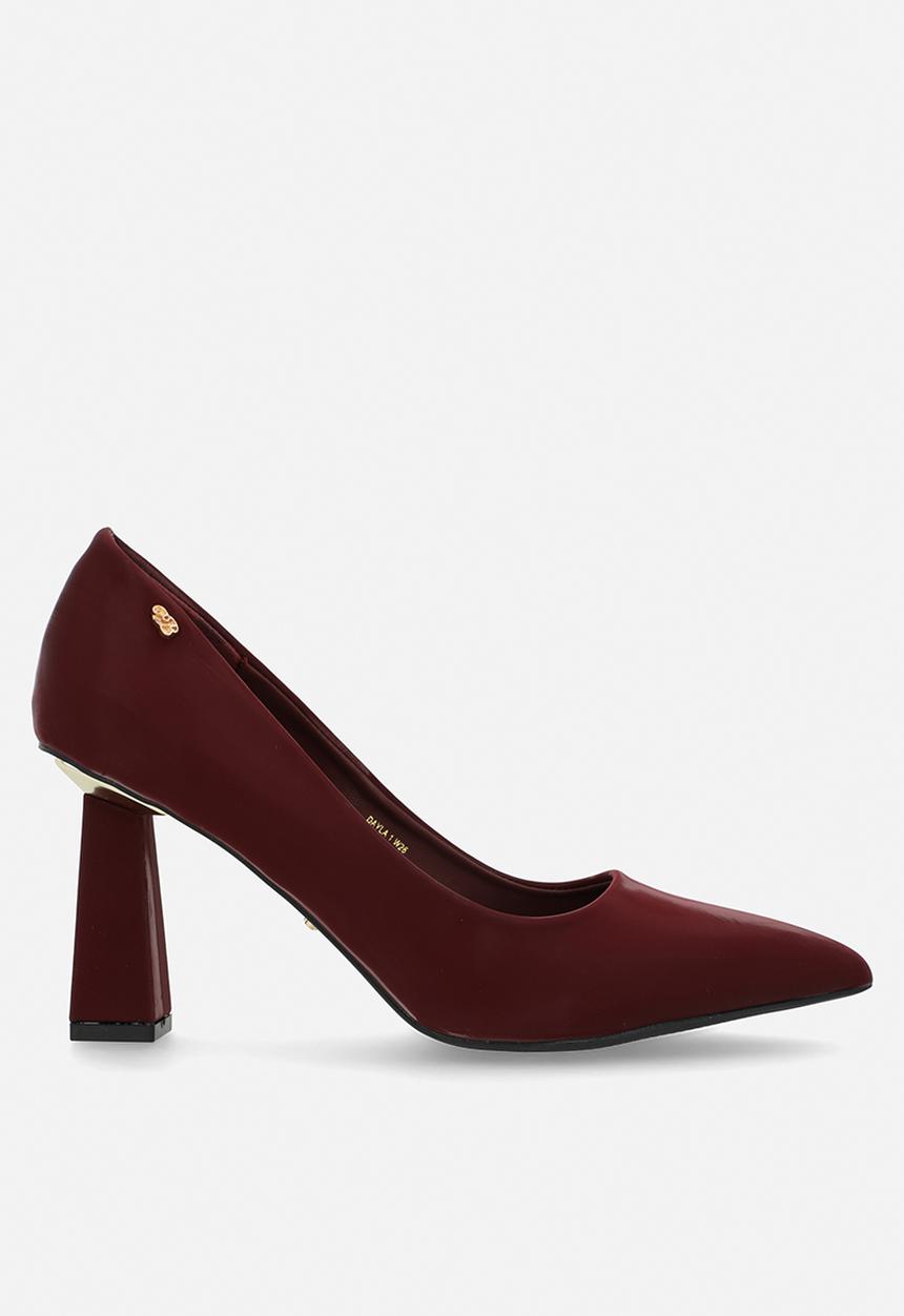 Miss Black - Dayla 1 square court heel - wine