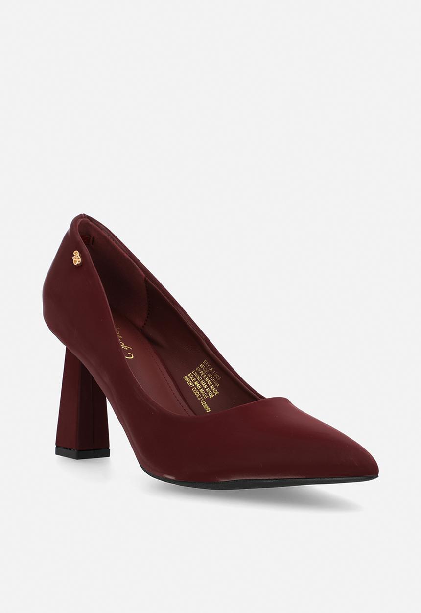 Miss Black - Dayla 1 square court heel - wine