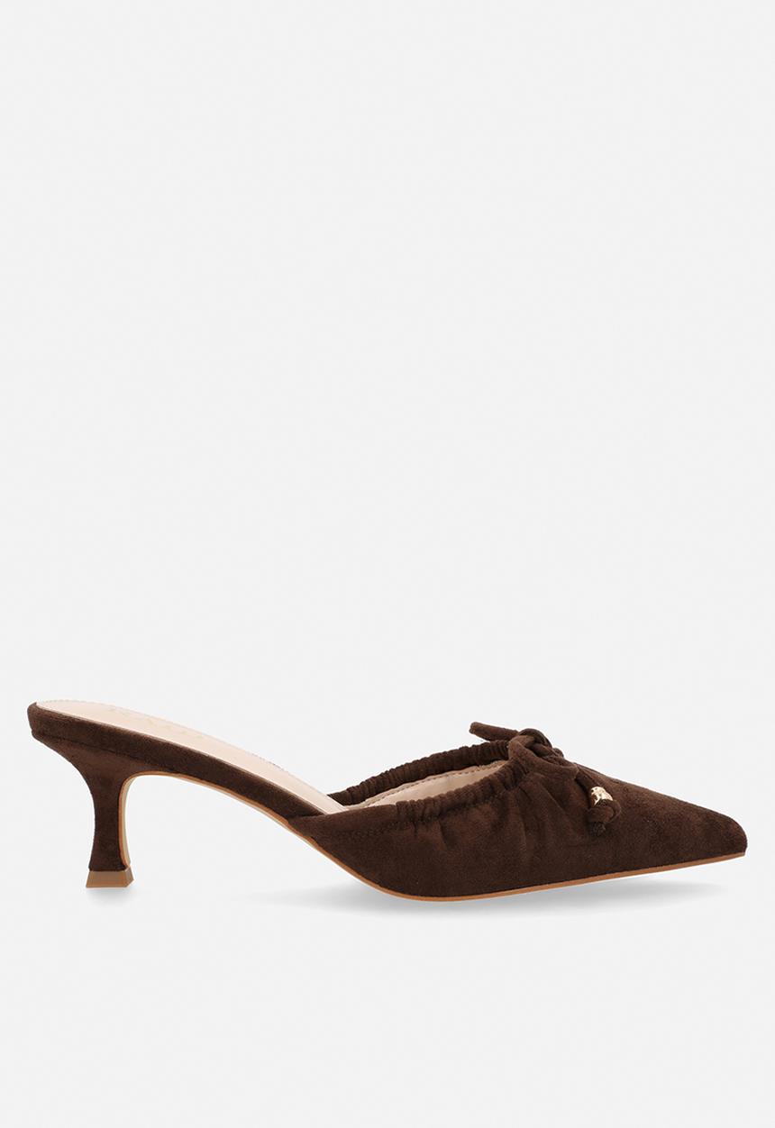 Raid London - Annya closed toe stiletto heel mule - brown 