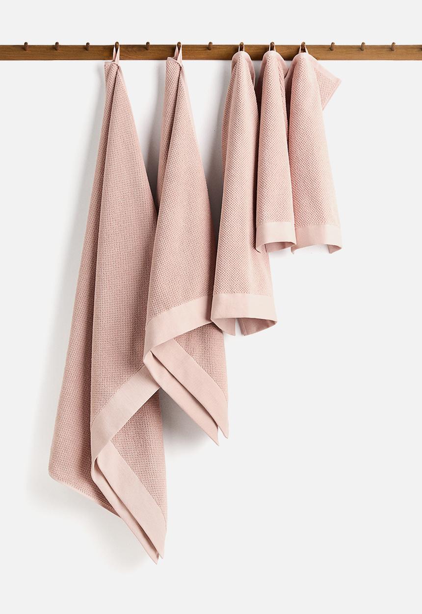 H&M - 2-pack cotton terry guest towels - powder pink
