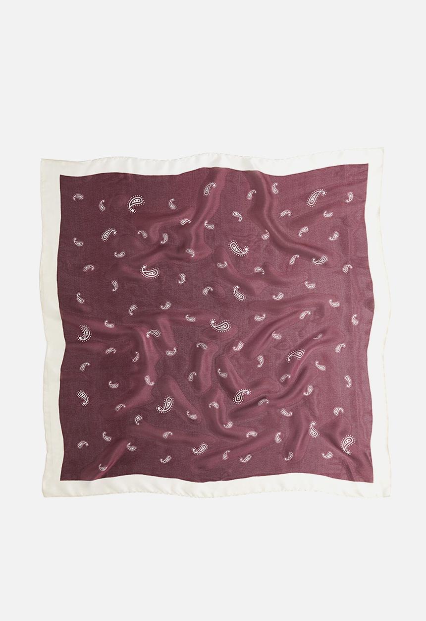 H&M - Patterned scarf - burgundy/paisley pattern