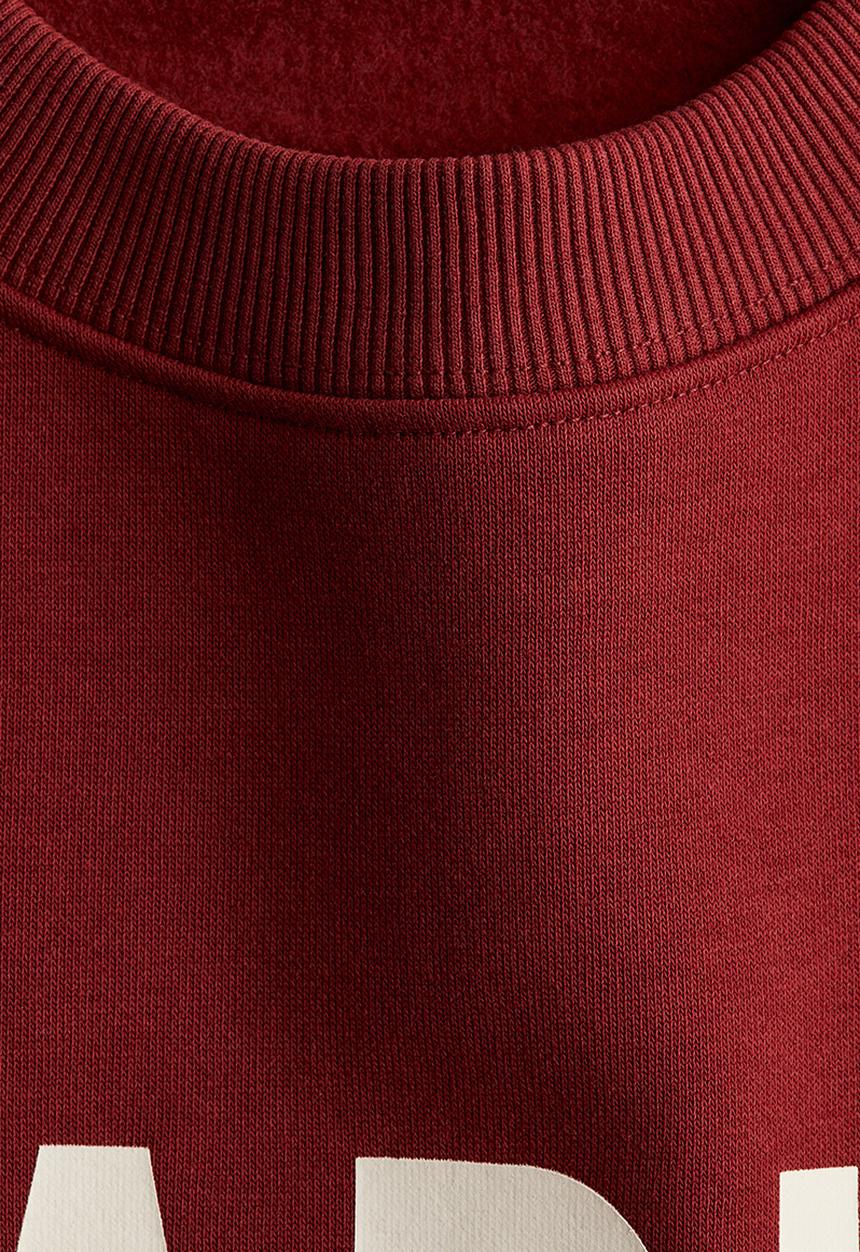 H&M - Text-motif sweatshirt - rust red/paris