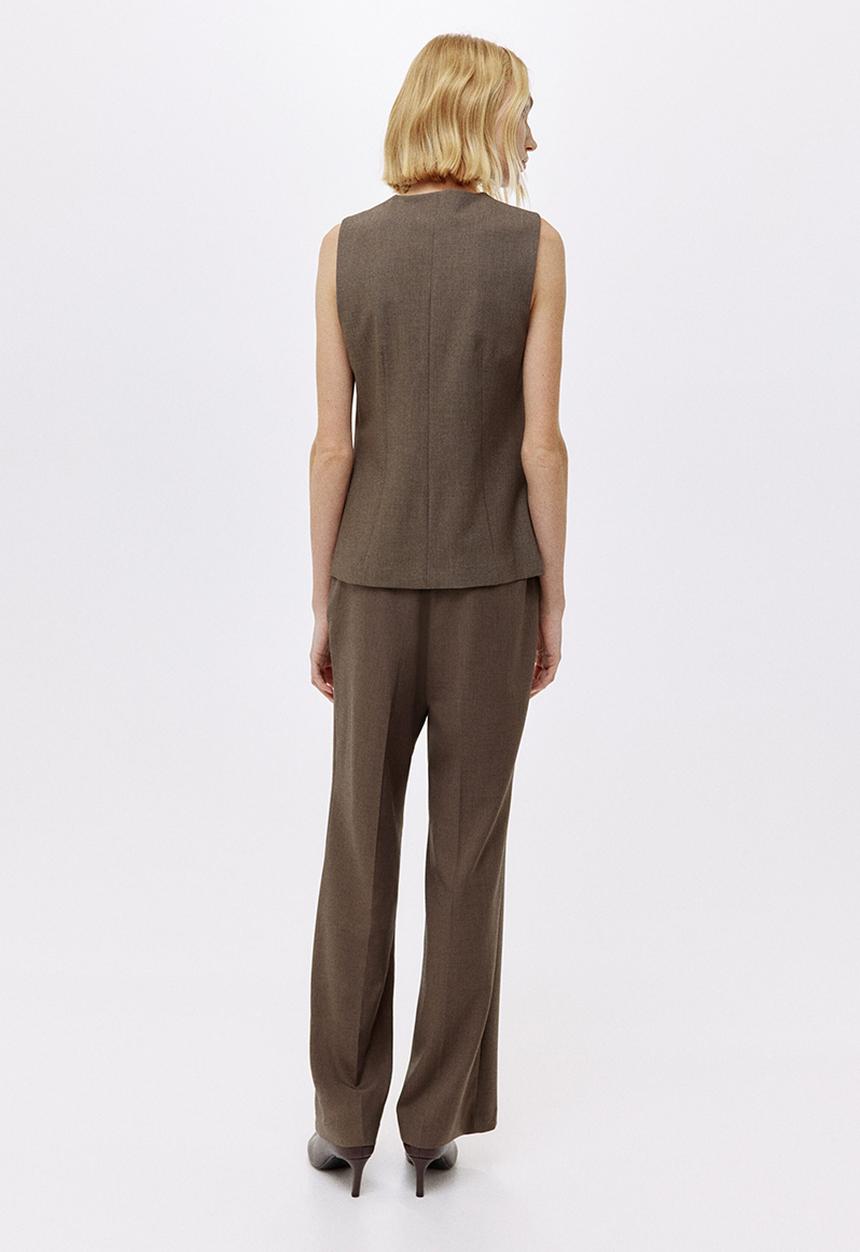 H&M - Straight crease-leg trousers - brown