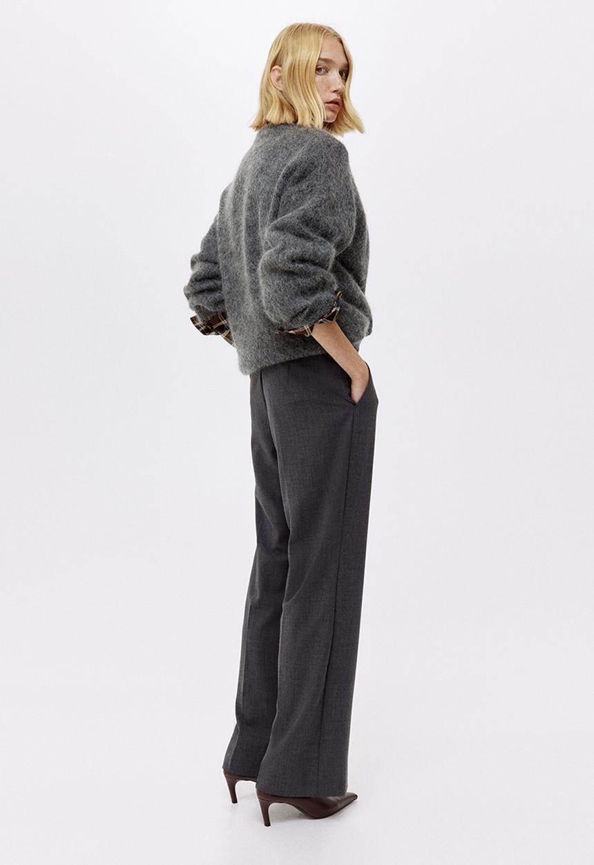 H&M - Straight crease-leg trousers - dark grey
